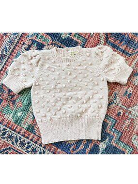 NWOT Misha & Puff Ellie Popcorn Pullover, cotton, english rose, 4-5y